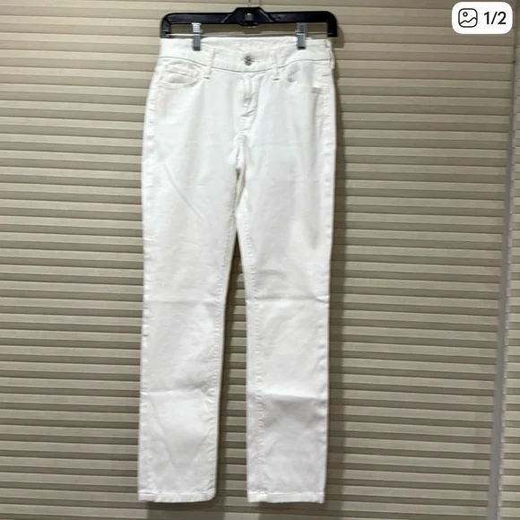 7 For All Mankind Women's White Skinny Bootcut Jeans - Picture 1 of 7